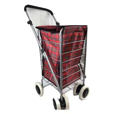 (Red Tartan) Hampton&Stewart Wheel Foldable Shopping Trolley