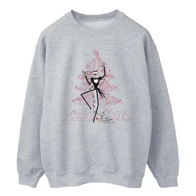 (S, Sports Grey) Disney Mens The Nightmare Before Christmas Tree Pink Sweatshirt