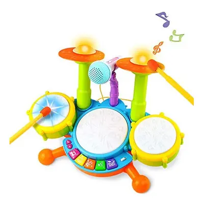 Kids Drum Kit - Toy for Year Old Girls Drum Set Baby Musical Instruments Gifts for Boys Girls To