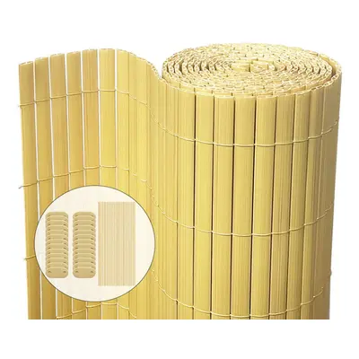 VOUNOT PVC Privacy Screening Fence x cm Reinforced Struts Bamboo