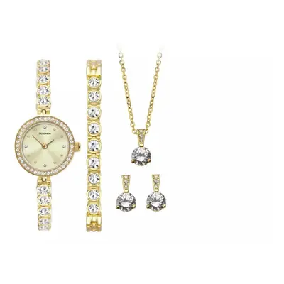 Sekonda Gold Watch, Bracelet, Necklace and Earrings Gift Set