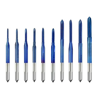 10Pcs Blue Nano Thread Tap M1-M3.5 HSS Metric Plug Tap Screw Tap Drill Machine Tap