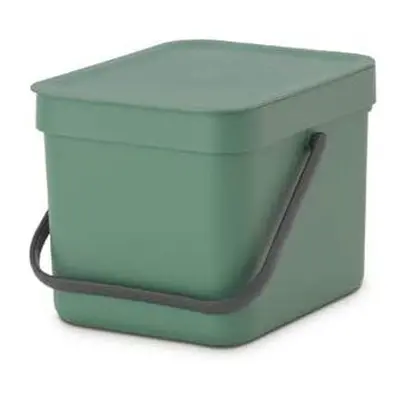 Brabantia Sort & Go Food Waste Bin (6 / Fir Green) Small Countertop Kitchen Compost Caddy with H