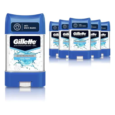 Gillette Antiperspirant Deodorant Gel Men, ml (70 ml x 6), 48-Hour Invisible