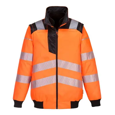 (XL, Orange/Black) Portwest Mens PW3 Hi-Vis In Safety Jacket