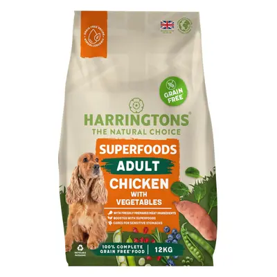 Superfoods Complete Grain Free Hypoallergenic Chicken with Veg Dry Adult Dog Food 12kg - Made wi