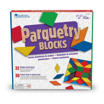 Learning Resources Parquetry Blocks & Pattern Cards Piece Set Ages 4+ Multicolor L x W in