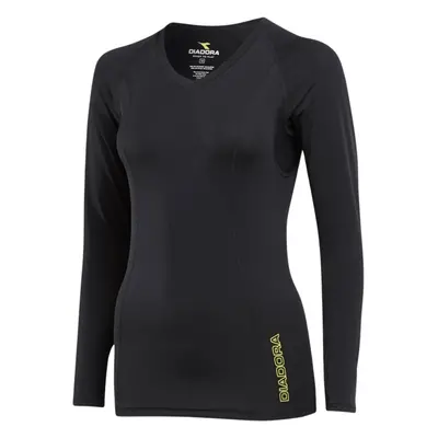 (16) DIADORA Ladies Compression Sports Thermal Long Sleeve Tee Top T Shirt - Black