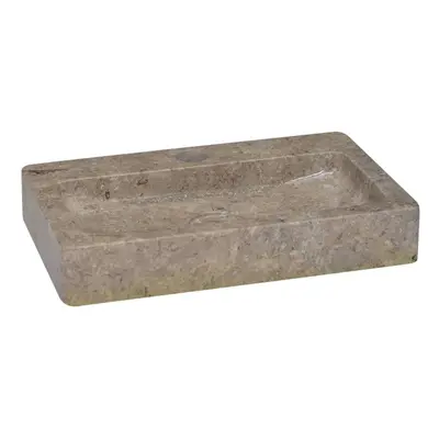 vidaXL Sink Grey 38x24x6.5 cm Marble Natural Stone Basin Washroom Bathroom