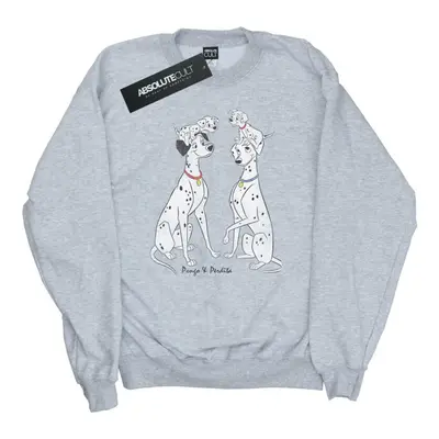 (3XL, Sports Grey) Disney Mens Dalmatians Classic Pongo And Perdita Sweatshirt