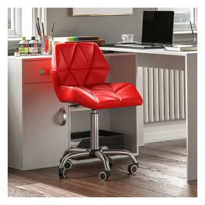 (Red) Geo Computer Chair Office Ergonomic Faux Leather