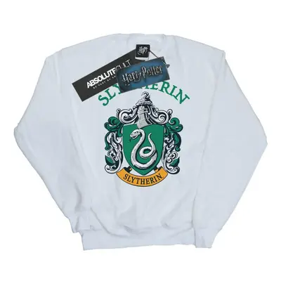 (S, White) Harry Potter Mens Slytherin Crest Sweatshirt