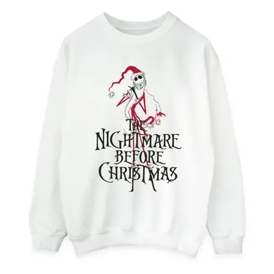 (L, White) Disney Womens/Ladies The Nightmare Before Christmas Santa Sweatshirt