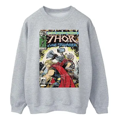 (M, Sports Grey) Marvel Mens Thor Love And Thunder Vintage Poster Sweatshirt