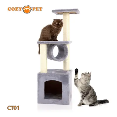 Cat Tree Light Grey Cozy Pet Sisal Scratching Post Scratcher CT01-Grey