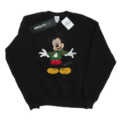 (S, Black) Disney Womens/Ladies Mickey Mouse Christmas Jumper Sweatshirt