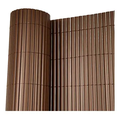 Oypla 1m x 4m Brown PVC Outdoor Garden Fencing Privacy Screen Roll