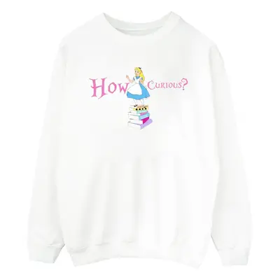 (XL, White) Disney Mens Alice In Wonderland How Curious Sweatshirt