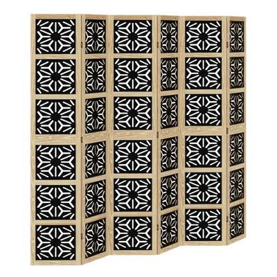 (40 x cm/ piece) vidaXL Room Divider Panel Privacy Screen Brown & Black Solid Wood Paulownia