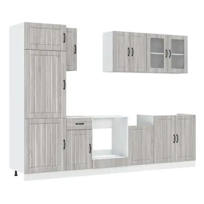 (grey sonoma) vidaXL Piece Kitchen Cabinet Set Kalmar Sonoma Oak Engineered Wood