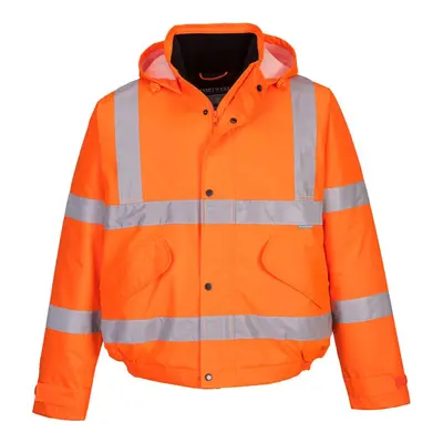 (XL, Orange) Portwest Mens Hi-Vis Winter Bomber Jacket