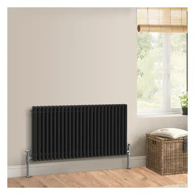 (600 x 1192mm - Triple) Warmehaus Traditional Cast Iron Style Black Radiator Perfect for Bathroo