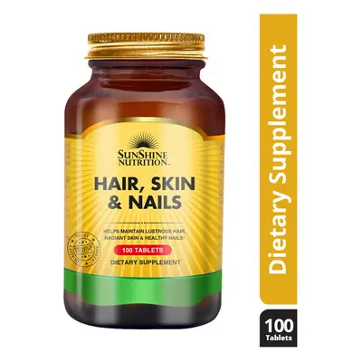 Sunshine Nutrition Hair, Skin & Nails 100's Tablets Dietary Supplement Maintain Lustrous Hair, R