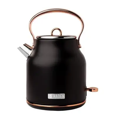 Haden Heritage Black & Copper Cordless Kettle - Traditional Electric Fast Boil Kettle - 3000W, 1