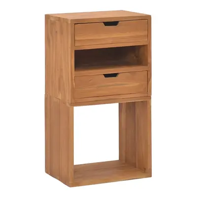 vidaXL Solid Teak Wood Storage Cabinet Wooden Side Drawer Organiser Indoor