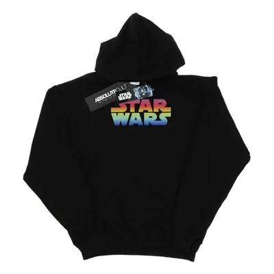 (9-11 Years, Black) Star Wars Boys Rainbow Logo Hoodie