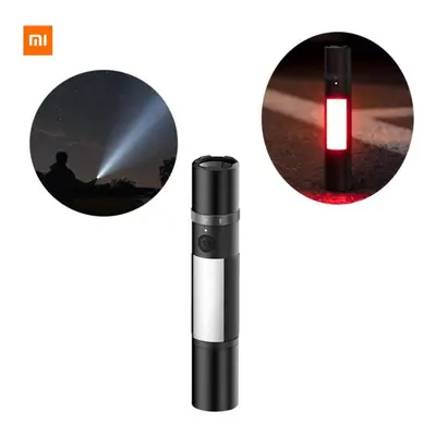 (black) Xiaomi Mijia Multi-functional Led Flashlight Zoomable Ultra Bright Torch Window Breaker 