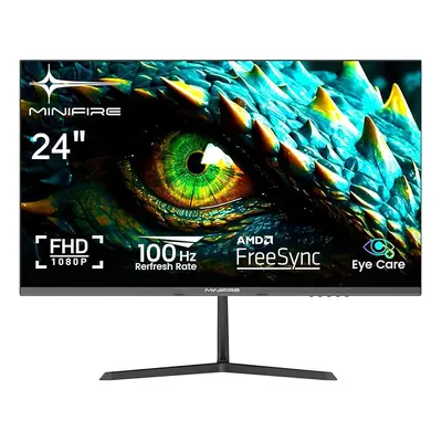 24 inch monitor, 100Hz, 1080P FHD,5ms(OD), Adaptive-Sync, sRGB110%, Eye-Care PC screen with HDMI