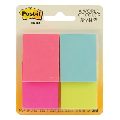 Post-It Notes 1.5"X2" 4/Pkg-Capetown W/50 Sheets