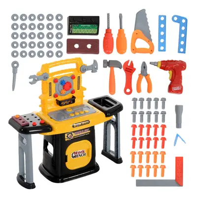 AIYAPLAY 102Pcs Play Tools Toy with Electric Drill, Storage, Yellow