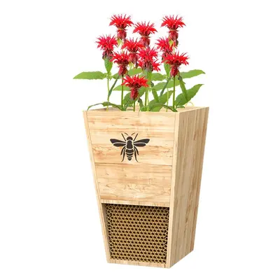 Heavy Duty Cedar Mason Bee House Planter with Fabric Liner.