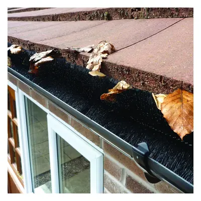 (8M) Groundmaster - Black/White Gutter Guard Brush - Drain Downpipe Leaves Filter