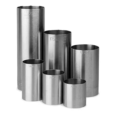 drinkstuff Stainless Steel Thimble Bar Measures Piece Bundle Set - CE Marked 25ml/35ml/50ml/125m