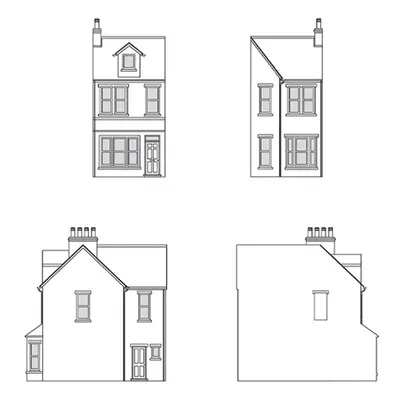 Hornby R7350 Victorian End of Terrace House Left End 1:76/OO Gauge