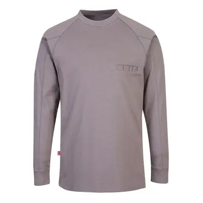 (XXL, Grey) Portwest Mens Flame Resistant Crew Neck T-Shirt