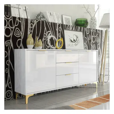 Sideboard 140cm Luxury Creative Furniture - White Gloss