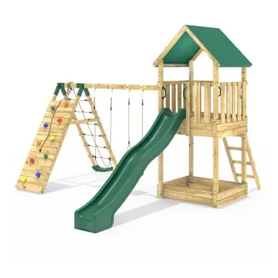 (Swing and Climb Haldon) Rebo Modular Wooden Climbing Frame Adventure Playset