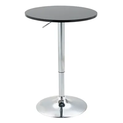 HOMCOM Round Height Adjustable Bar Table Counter Pub Desk Metal Base