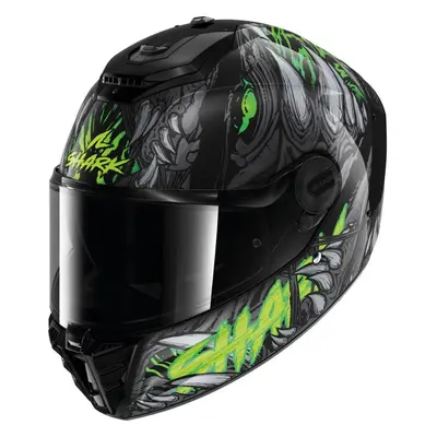 (L) Shark Spartan RS Full Face Helmet Shaytan Black / Green / Anthracite