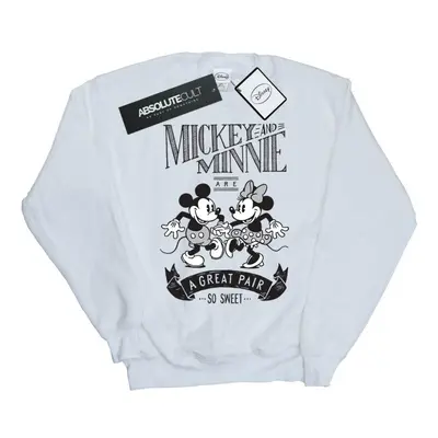 (XL, White) Disney Womens/Ladies Mickey And Minnie Mouse Great Pair Sweatshirt