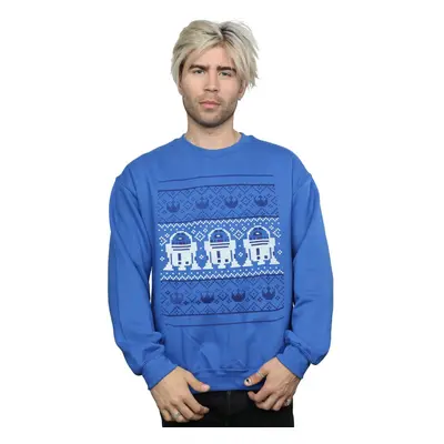 (3XL, Royal Blue) Star Wars Mens Christmas R2-D2 Fair Isle Sweatshirt