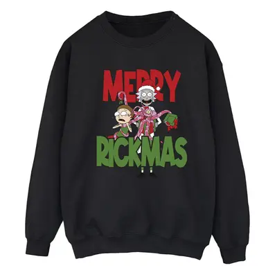 (M, Black) Rick And Morty Womens/Ladies Merry Rickmas Sweatshirt