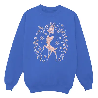 (S, Royal Blue) Disney Womens/Ladies Bambi Christmas Wreath Sweatshirt