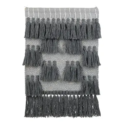 Cotton Wall Hanging with Tassels Grey JIWA