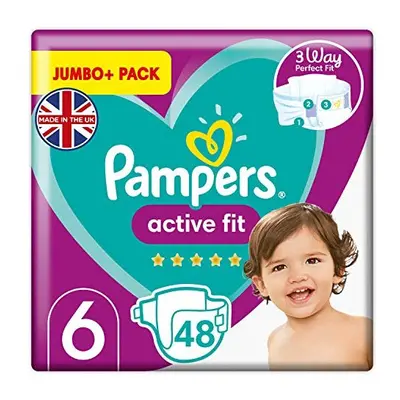 Pampers Baby Nappies Size (13+ kg / 29+ lbs), Active Fit, Count, JUMBO+ PACK