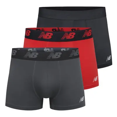 New Balance Men's 3"" Boxer Brief No Fly with Pouch 3-Pack Black/Tea